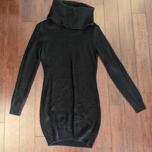 Cowl neck sweater dress